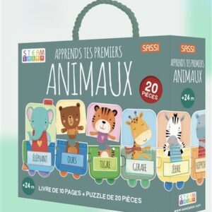 Livre et Puzzle d'Animaux - Développez les Habiletés Manuelles