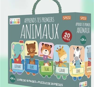 Livre et Puzzle d'Animaux - Développez les Habiletés Manuelles