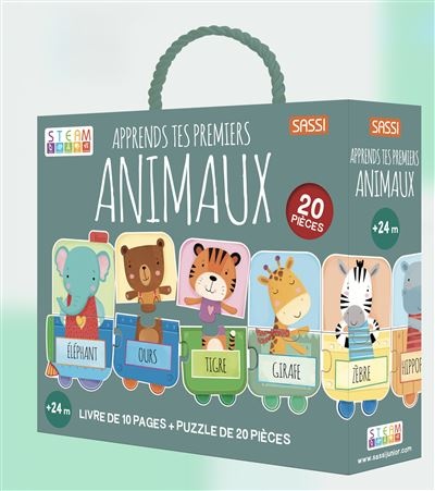 Livre et Puzzle d'Animaux - Développez les Habiletés Manuelles