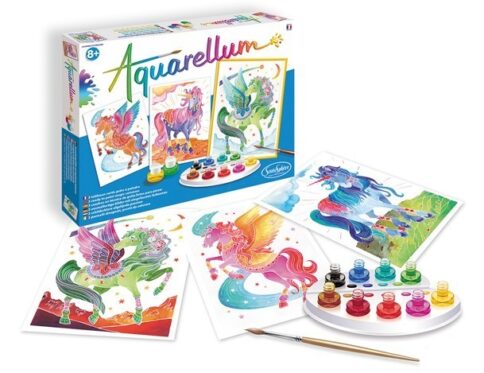 AQUARELLUM - Licornes et Pégases : Kit d'Aquarelle Créatif
