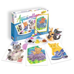 AQUARELLUM JUNIOR - CHATONS : Kit de peinture créatif pour enfant