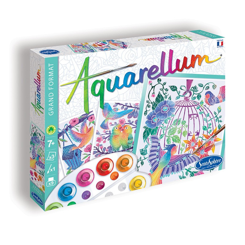 AQUARELLUM Les oiseaux s'envolent - Kit créatif pour enfants