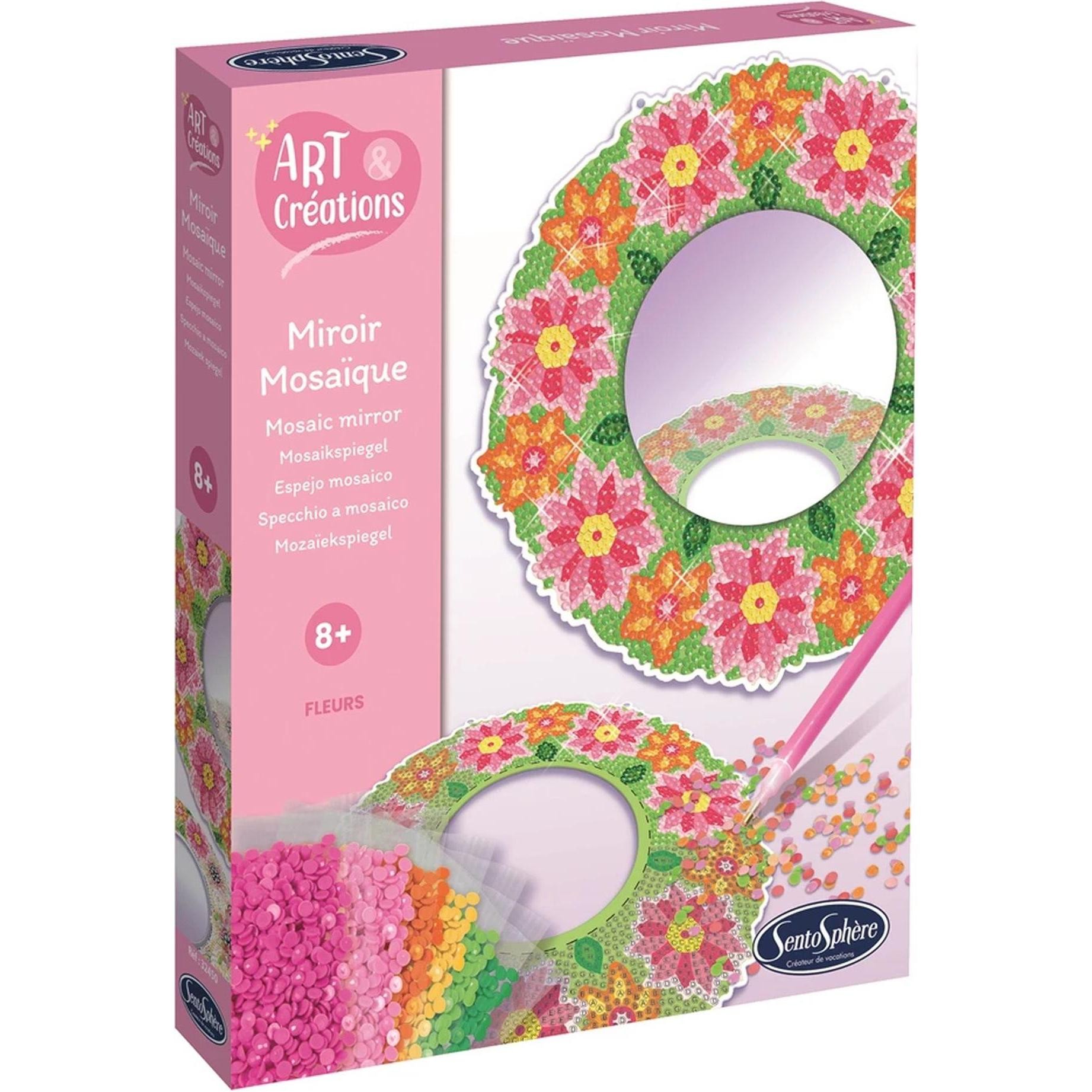 Miroir Mosaïques Fleurs - ART & CREATIONS | Décoration Unique