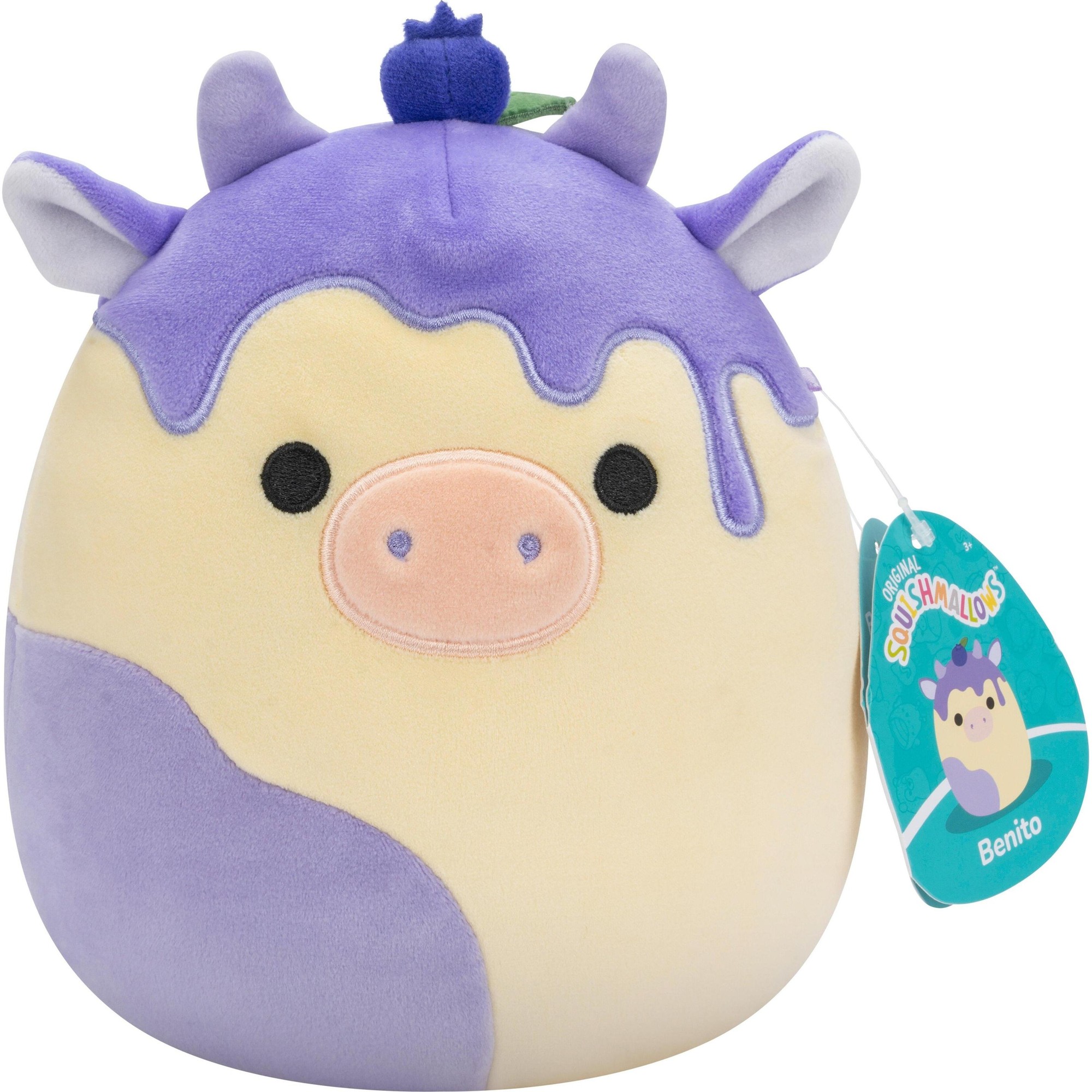 Squishmallows Benito - Blueberry Cheesecake Cow | Peluche Douce