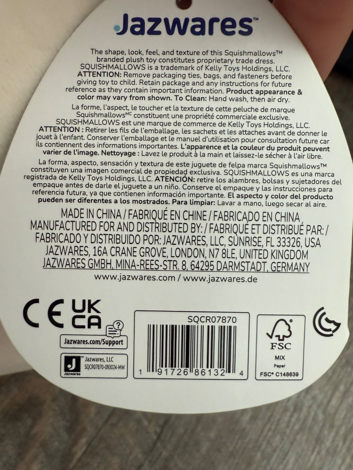 Caedyn - Peluche Vache Rose Squishmallows 16"