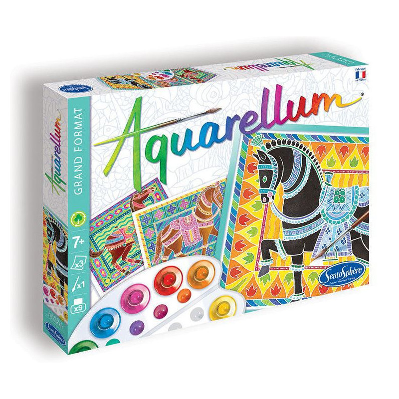 AQUARELLUM Chevaux - Kit créatif aquarelle pour enfants