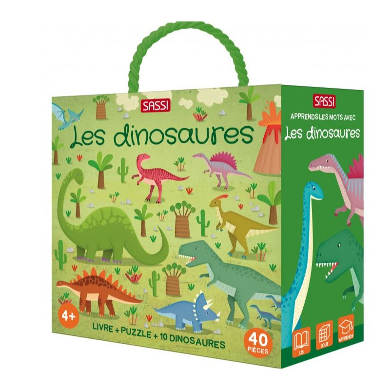Q-Box - Les dinosaures : Puzzle et livre éducatif pour enfants