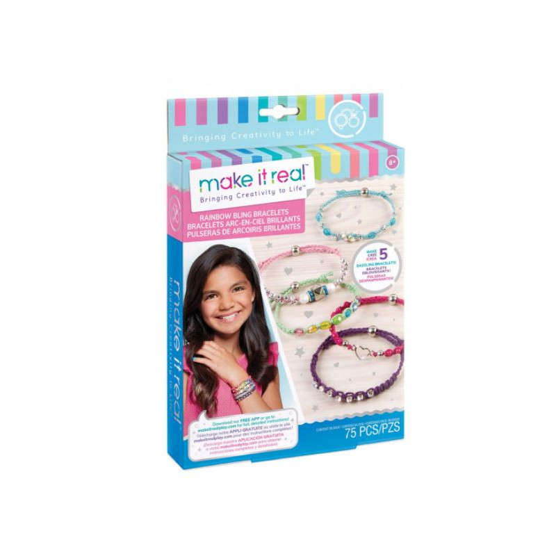 Bracelets Arc en ciel brillants - Kit créatif pour enfants