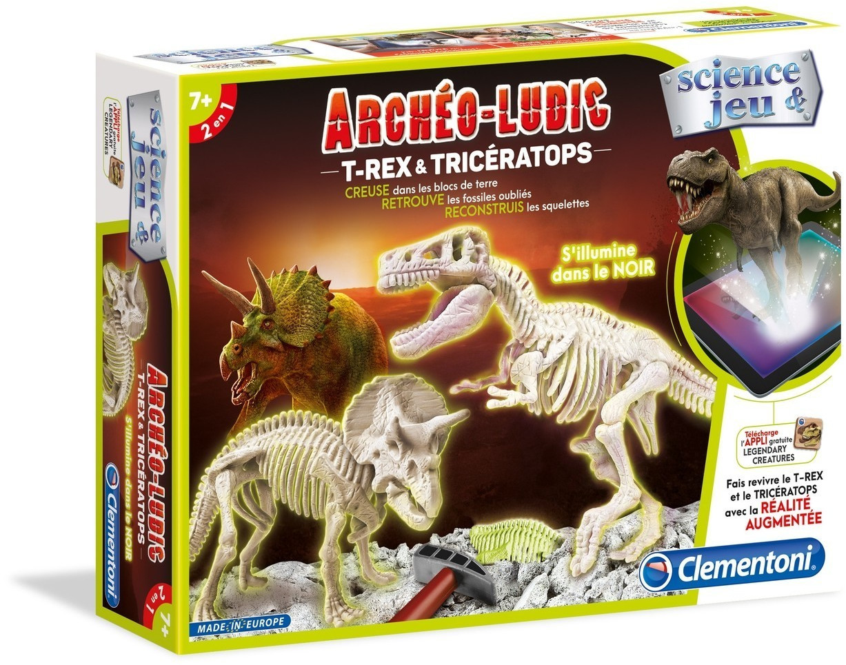Archéo Ludic T-Rex & Tricératops Phosphorescents | Jouets Lumineux