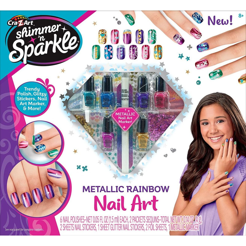 Shimmer 'n Sparkle - Metallic Rainbow Nail Art pour Kids