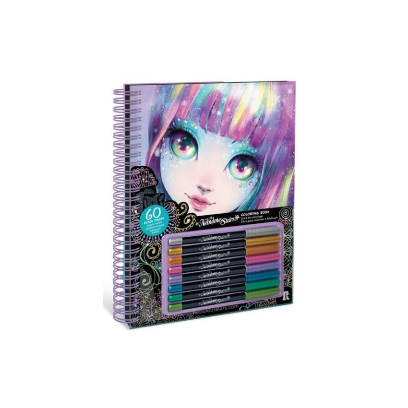 Livre de coloriage à pages noires Isadora | Stylos gel métallisés