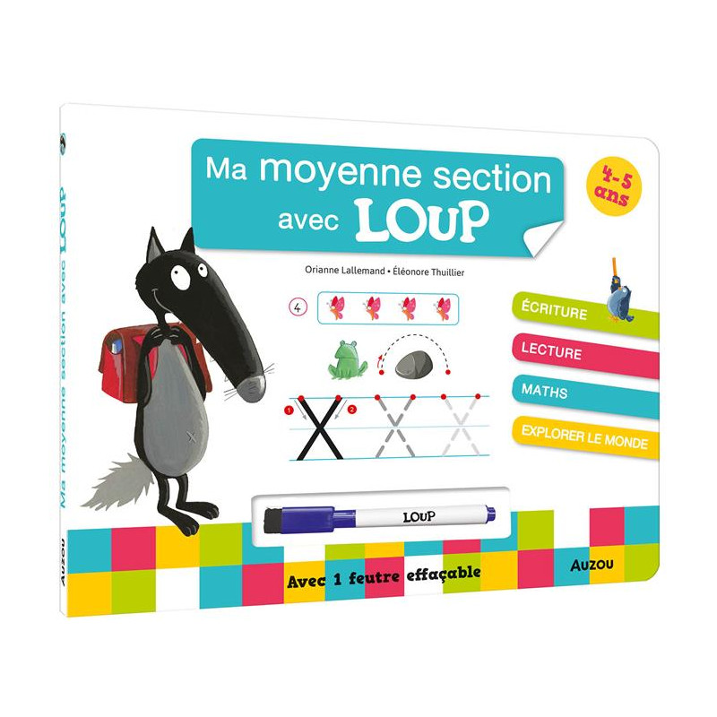 Livre-ardoise P’tit Loup : MA MOYENNE SECTION AVEC LOUP