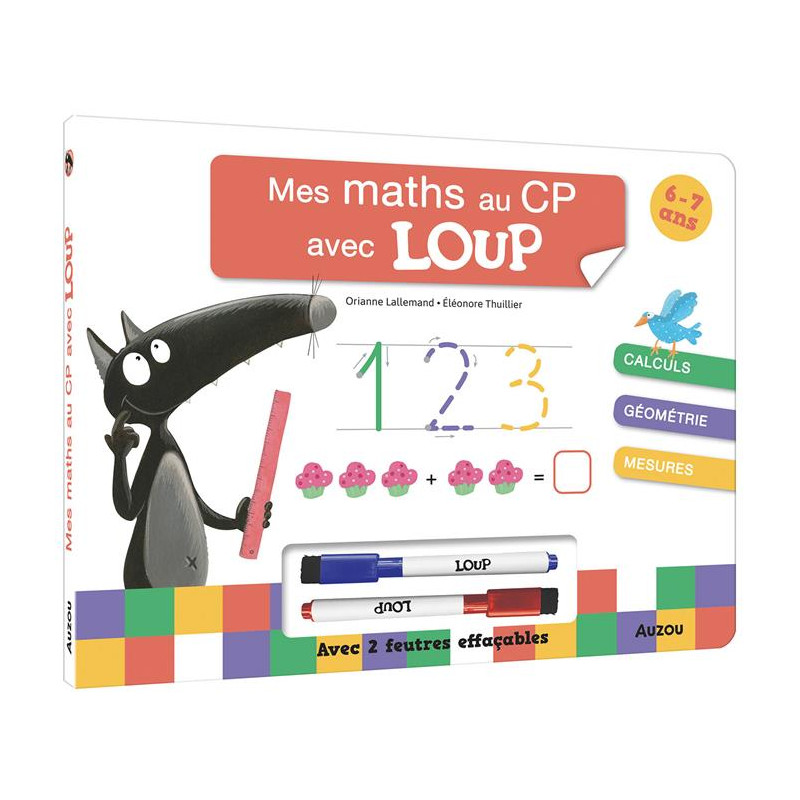 Mon Livre-ardoise : MES MATHS AU CP AVEC LOUP – Apprentissage ludique