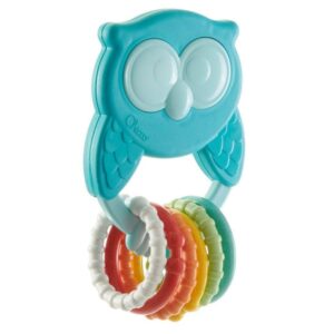 Hochet Hibou avec anneau - Éveil bébé et jouet sensoriel