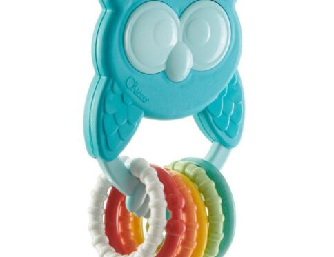 Hochet Hibou avec anneau - Éveil bébé et jouet sensoriel