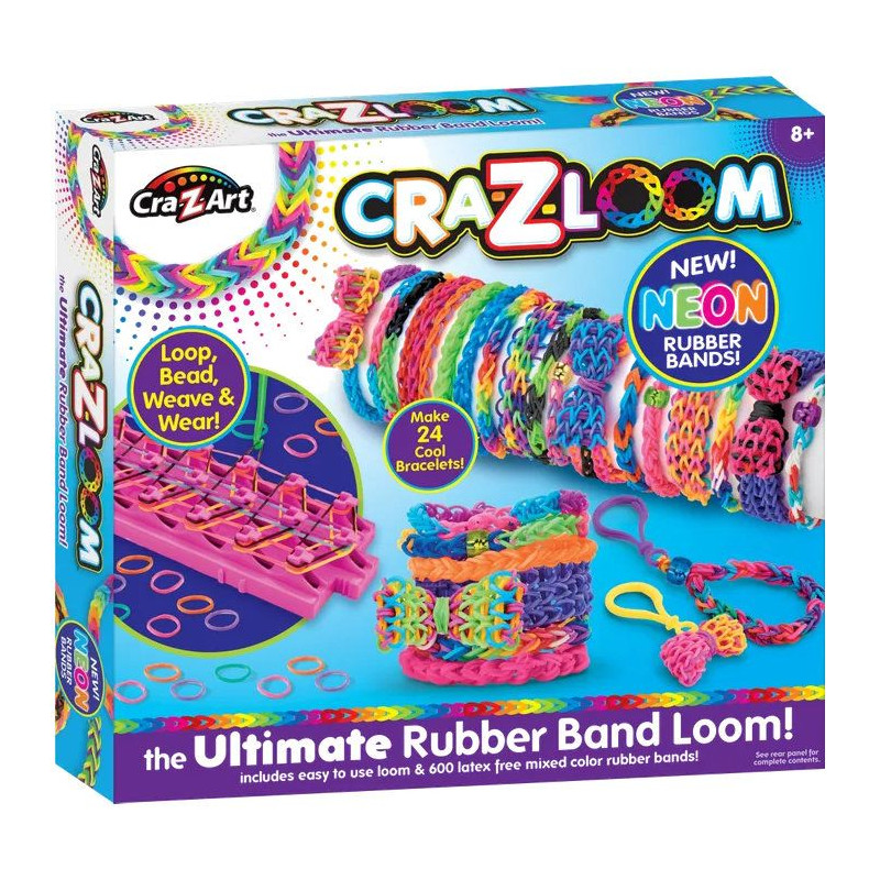 Cra-Z-Loom Ultimate Neon Rubber Band Loom - Kit de Création de Bracelets