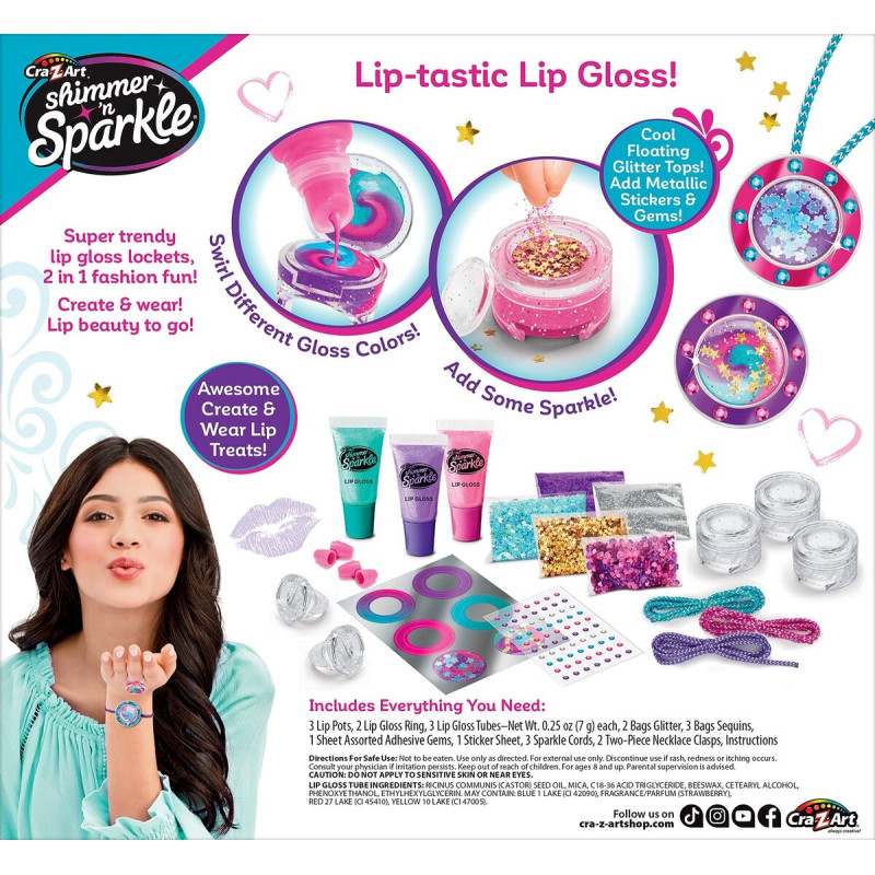 Créations de beauté – Glitter & Gem Lip Gloss Lockets