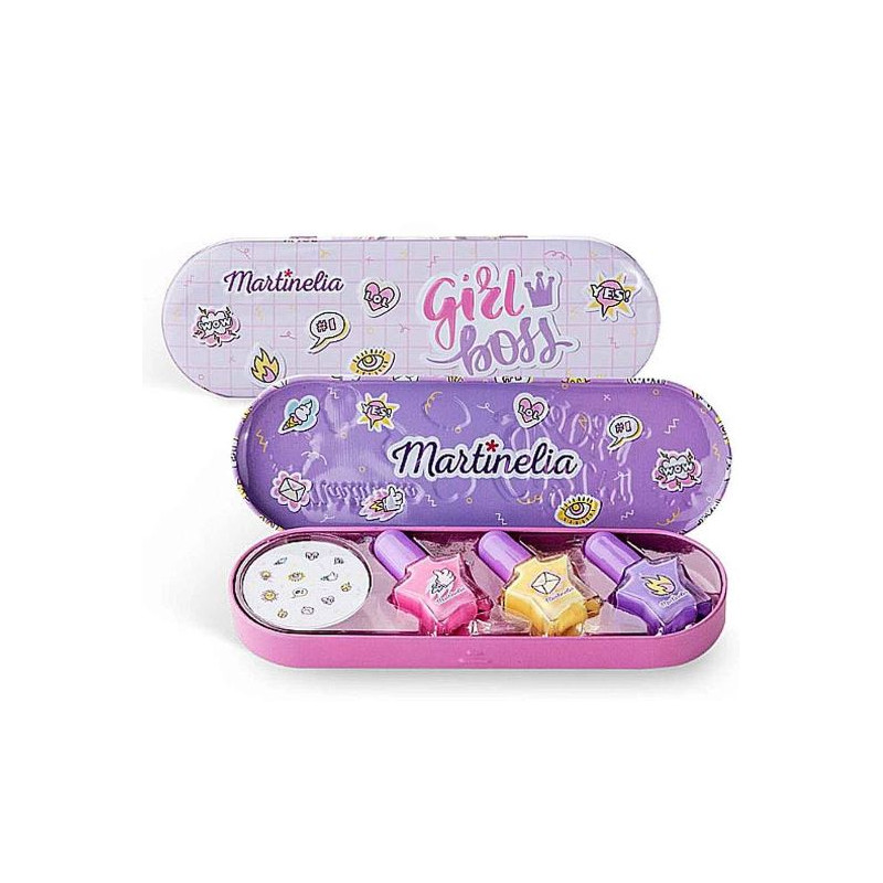 MARTINELIA SUPER GIRL NAIL POLISH&STICKERS TIN BOX – Coffret Enfant