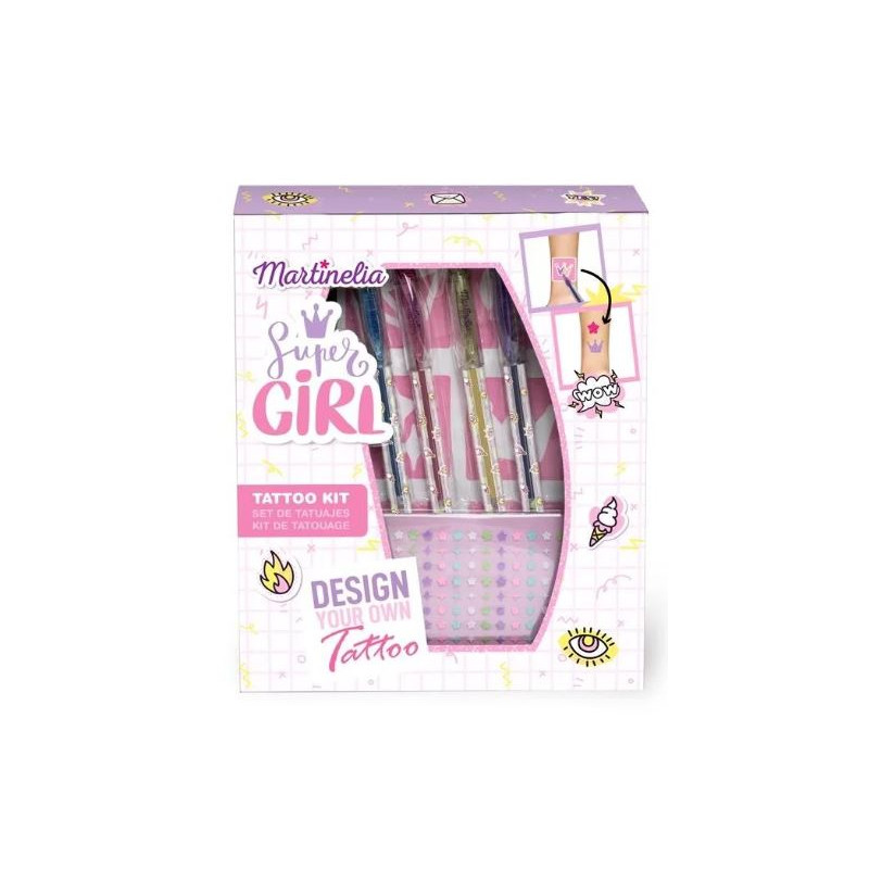 MARTINELIA SUPER GIRL BODY ART TATTOO KIT - Kit de tatouage créatif