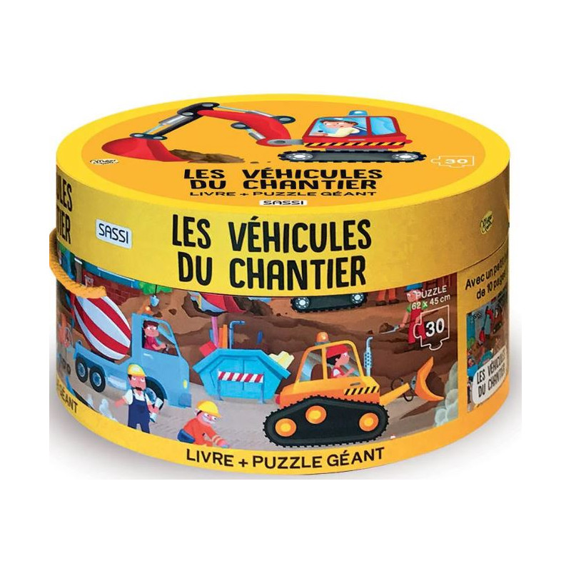 Puzzle rond - Les Véhicules du Chantier pour enfants