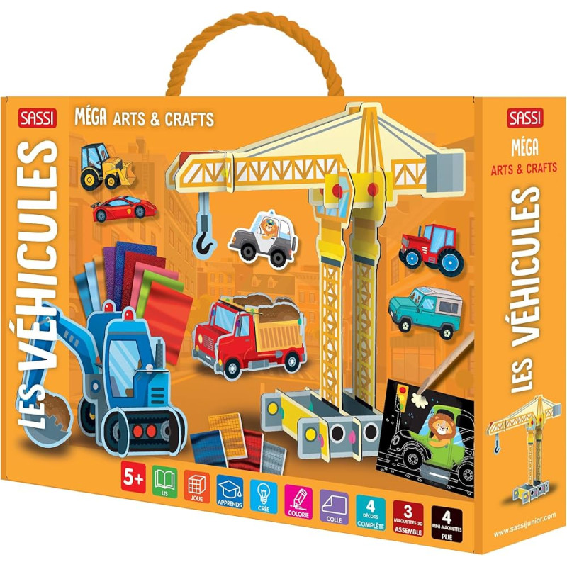 MEGA ARTS & CRAFT. LES VÉHICULES – Kit créatif pour enfant