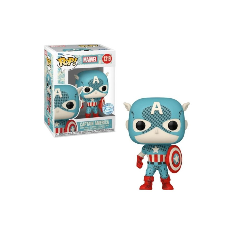 Pop! Marvel: D100 - Retro Captain America - Figurine à Collectionner