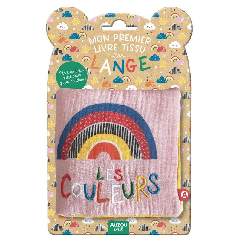 Mon Premier Livre Tissu en Lange – Les Couleurs | Éveil Sensoriel