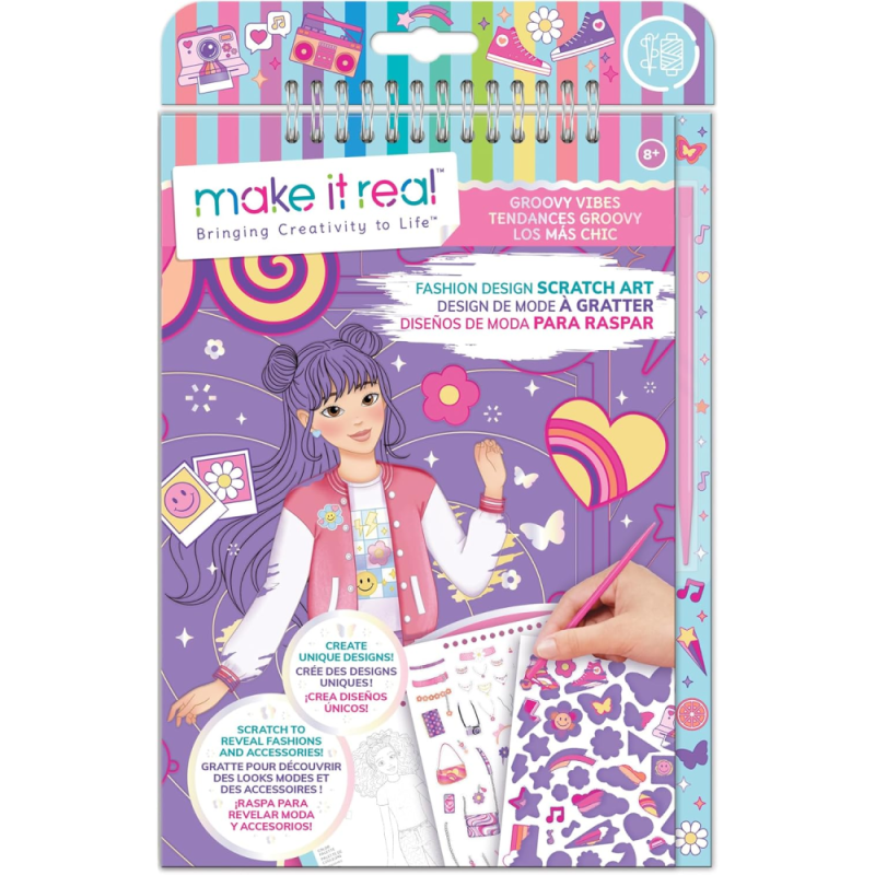Fashion Design Scratch Art: Groovy Vibes | Kit Créatif Enfant