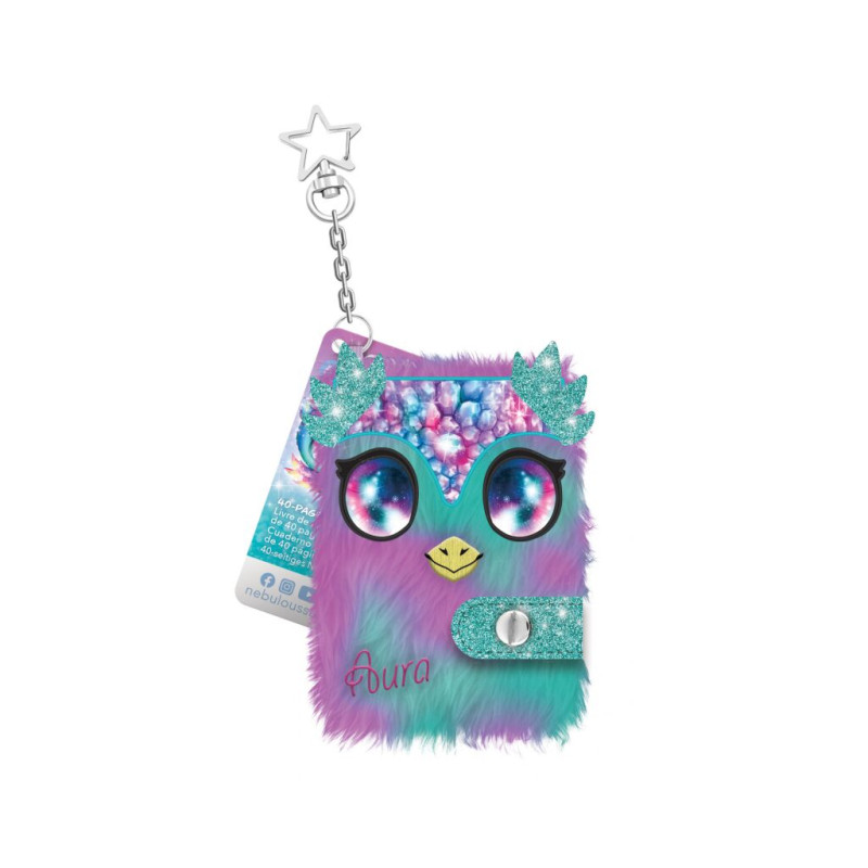 Mini carnet peluche Aura - Journal intime créatif