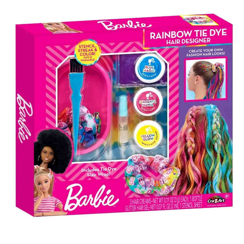 Barbie Rainbow Tie Dye Hair Designer – Créez des coiffures colorées