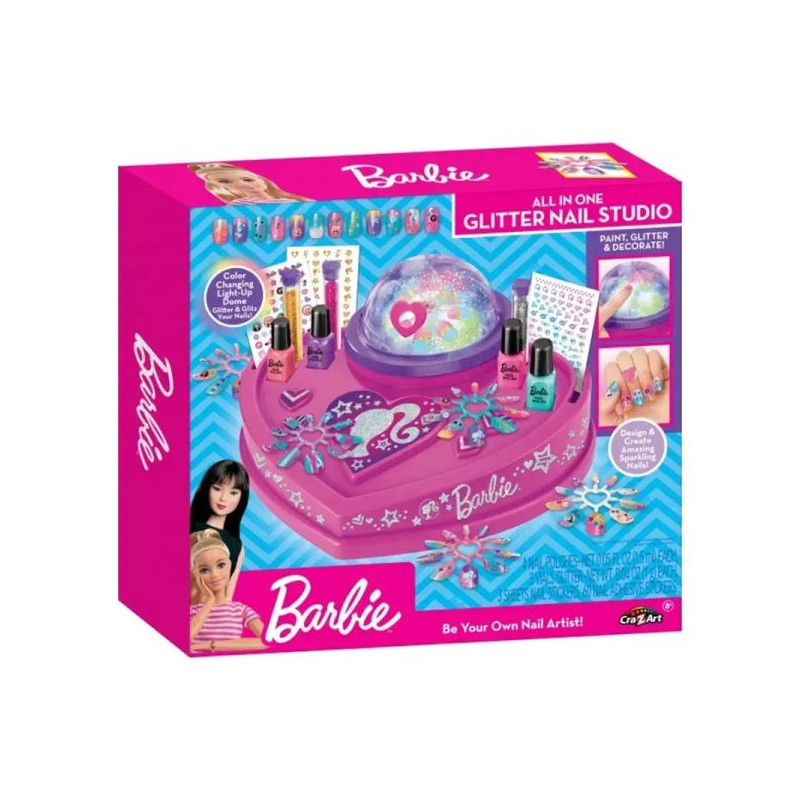 Barbie All in One Glitter Nail Studio - Créez des Ongles Éblouissants