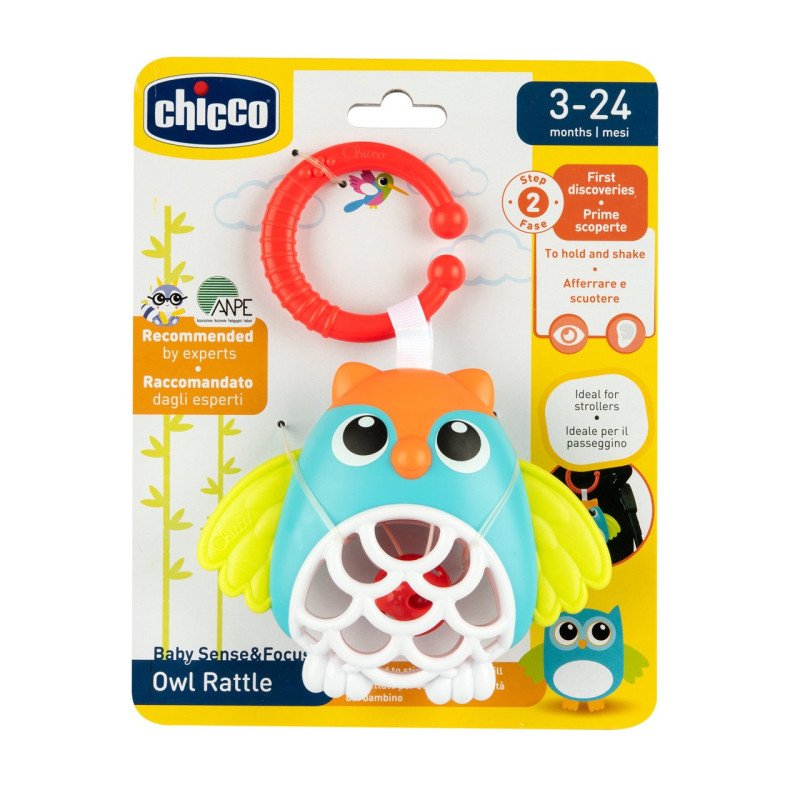 Hochet Hibou – Jouet d’Éveil pour Bébé