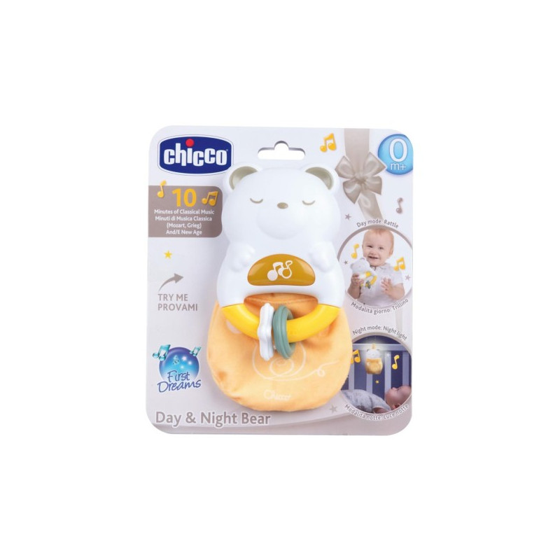 Hochet Jour et Nuit Ours – 2 en 1 pour le sommeil et le jeu