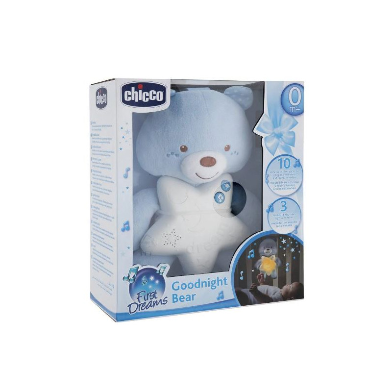 Goodnight Bear light blue – Veilleuse musicale pour Bébé