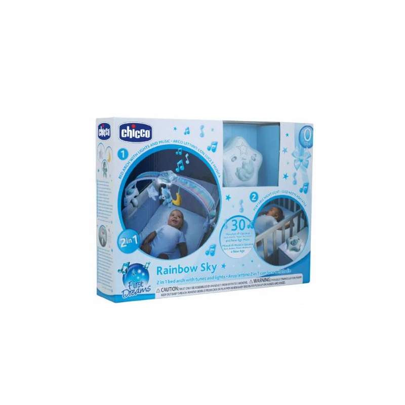 L’arche Arc en Ciel Bleu – Arche de lit évolutive pour bébé