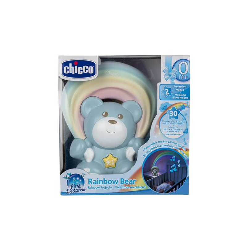 Veilleuse musicale Rainbow Bear Blue pour enfants