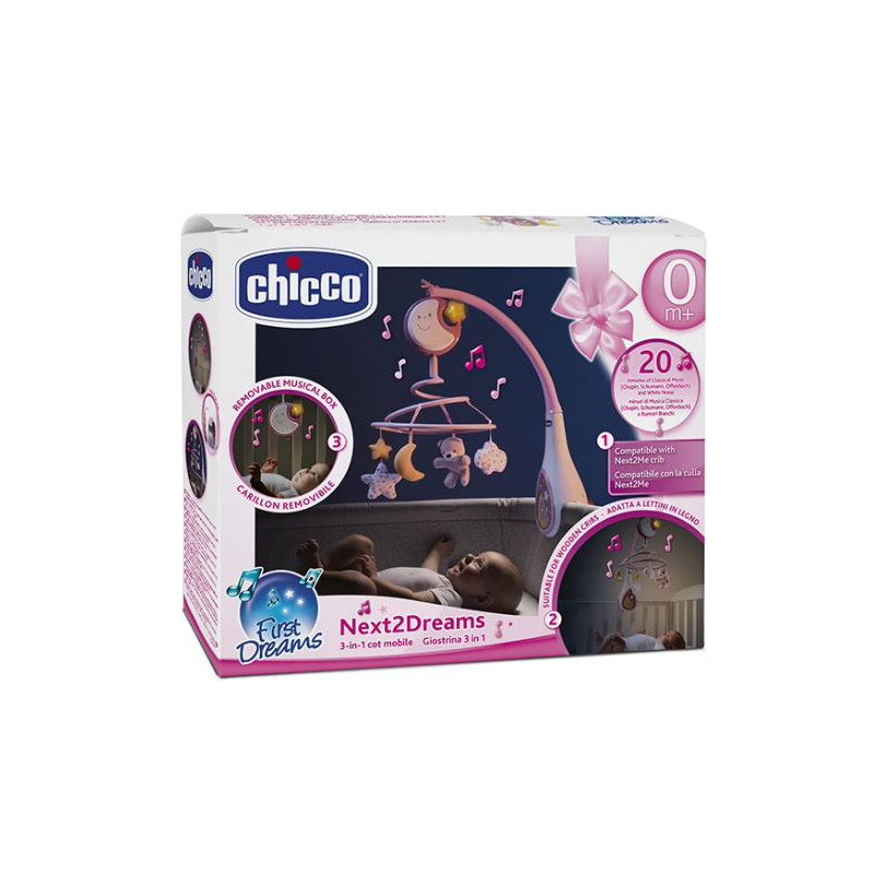 Mobile Rose Next2Dreams - Apaisement pour Bébé avec Chicco