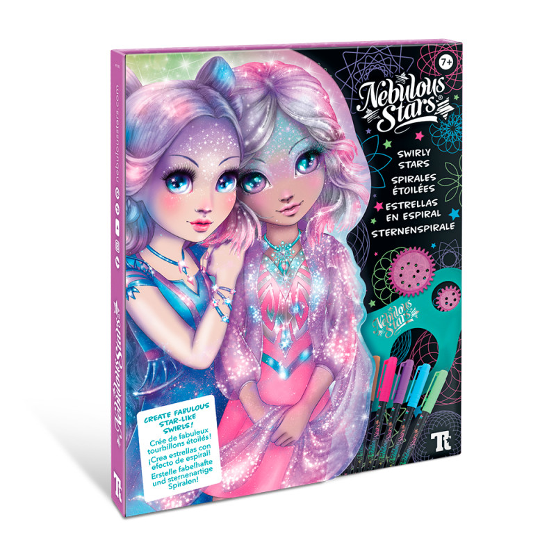 Spirales étoilées - Pochoir tourbillon créatif pour enfants