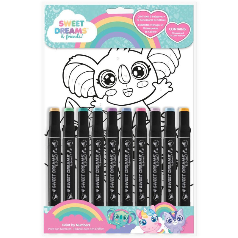 Peinture par Numéros avec 10 Feutres Double Sens – Sweet Dreams