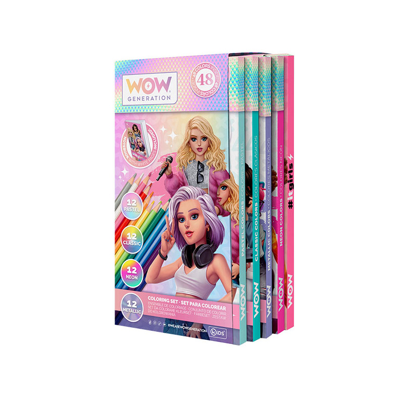 Coffret 48 Crayons de Couleur avec Carnet - Kit Créatif Enfant