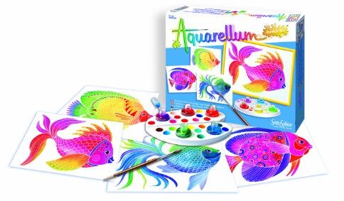 AQUARELLUM JUNIOR - POISSONS : Activité artistique colorée