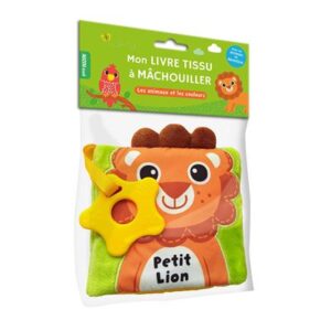 Livre Tissu à Machouiller Petit Lion - Les Animaux et les Couleurs