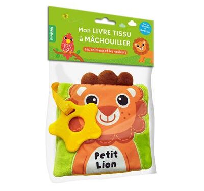 Livre Tissu à Machouiller Petit Lion - Les Animaux et les Couleurs