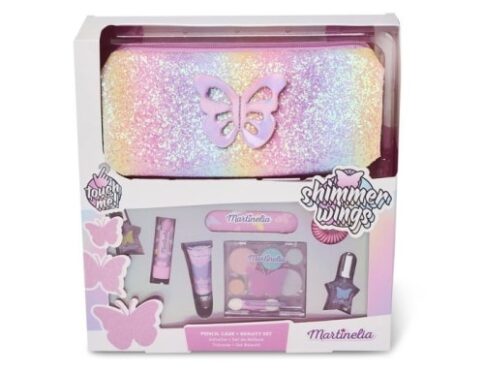 Étui à Crayons & Set Beauté Shimmer Wings – Élégance et Praticité