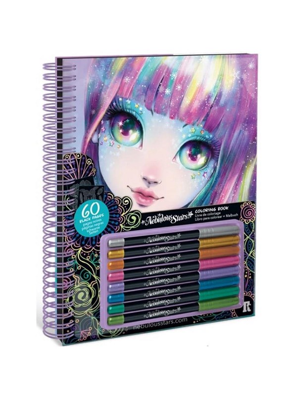 Livre de coloriage Isadora avec stylos gel métalisés | Créativité