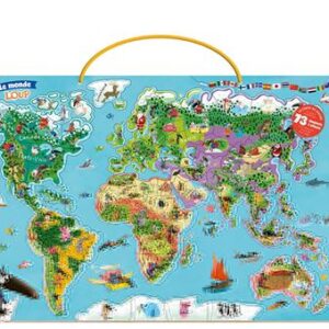 Carte du monde magnétique puzzle - Je découvre avec Loup