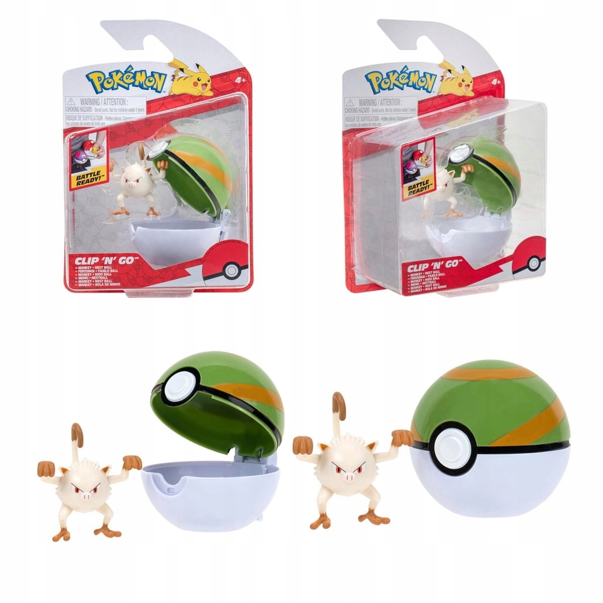 Clip 'N' Go Mankey - Pokémon Accessoire de Jeu Amusant